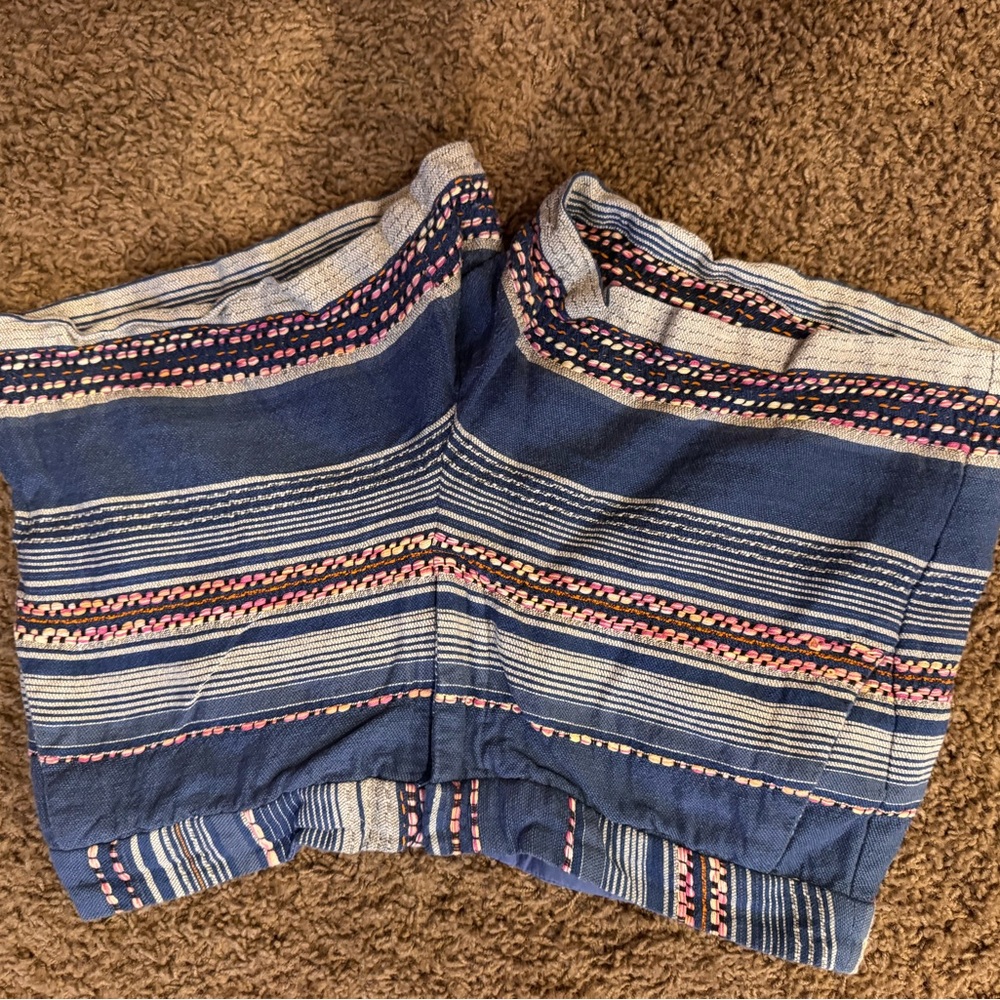 Striped Blue and White Shorts